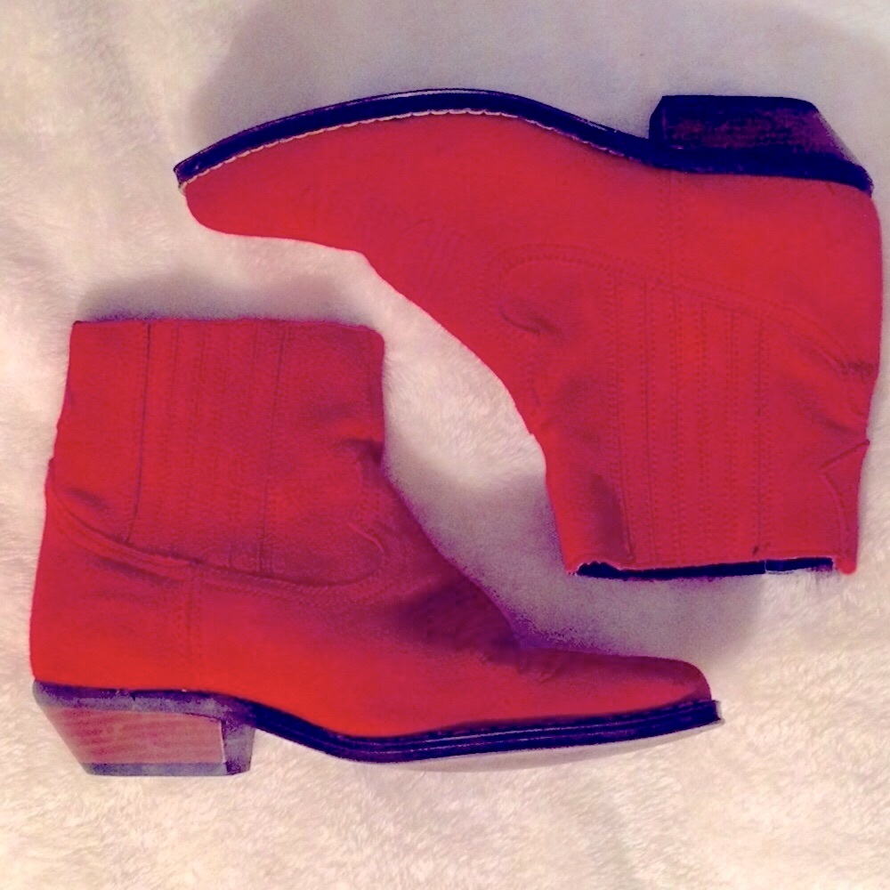 RED Suede Boots by Town Shoes